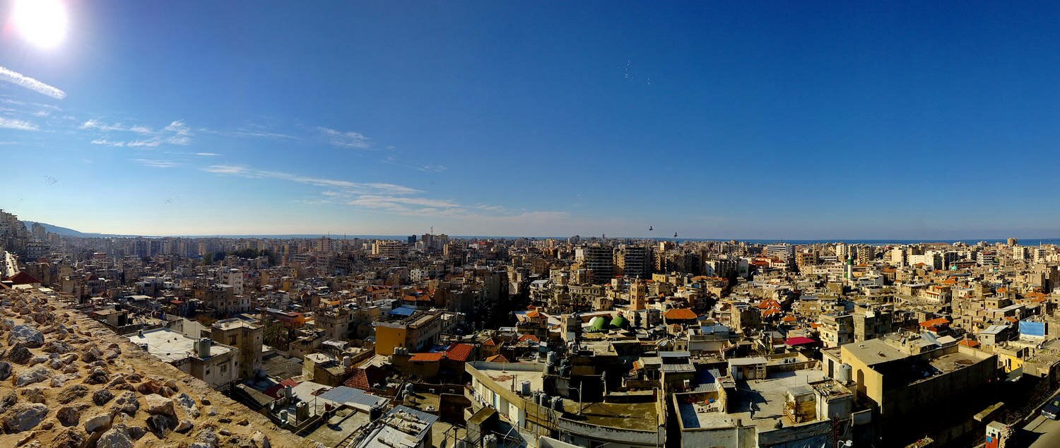 Panoramic view of Tripoli as seen from the viewing deck at the Tripoli Citadel.