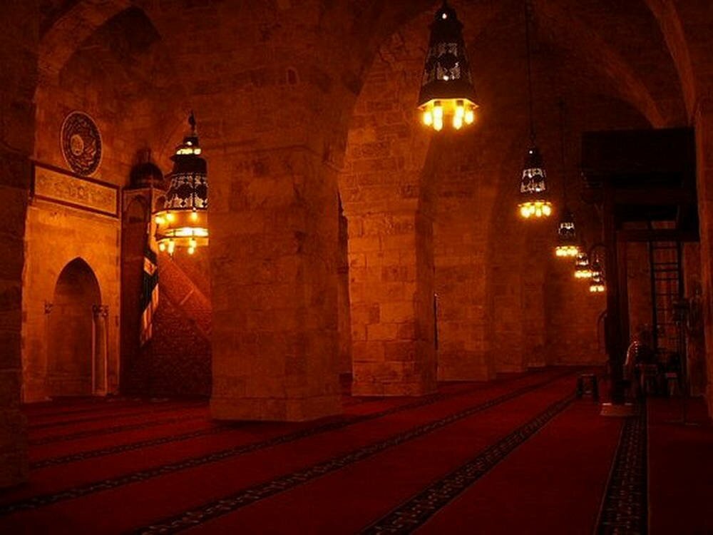 The main prayer hall at the Mansouri Great Mosque.