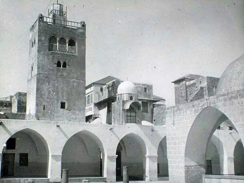 The minaret of the Mansouri Great Mosque (early 1900s).